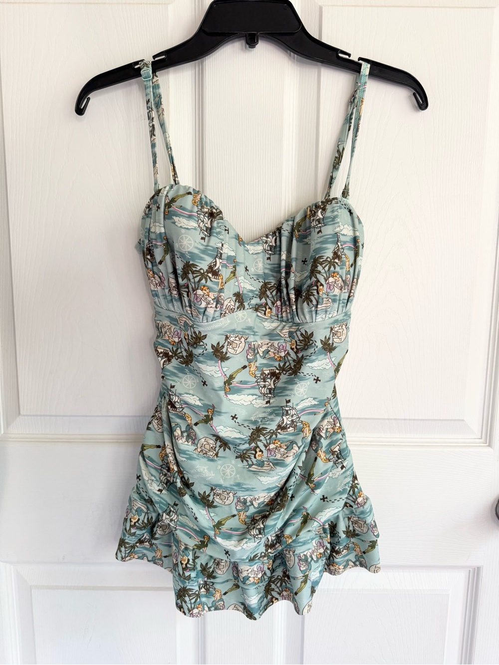 Hot Topic Disney Peter Pan Mermaid Lagoon Skirted One-Piece Retro Swimsuit L